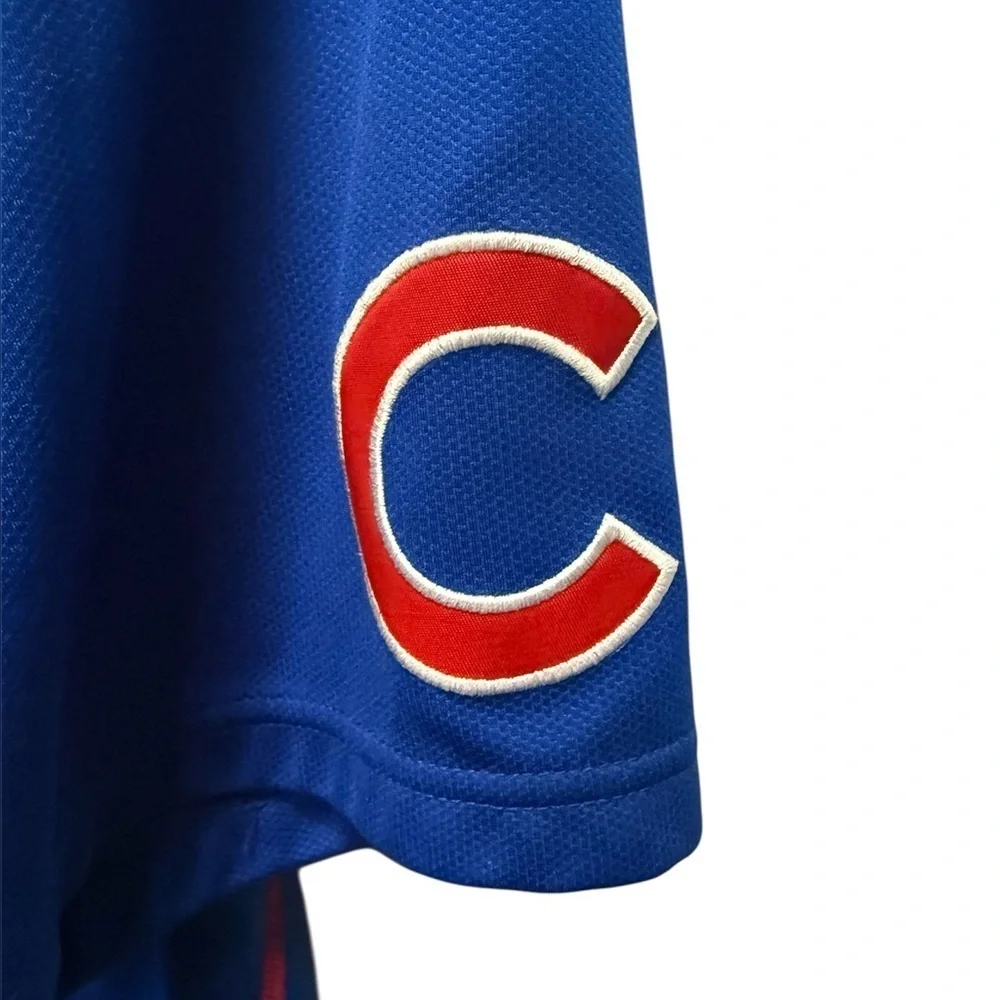 Nike Fit Dry Royal Blue & Red Cubs Sports Jersey Button Down Men’s Size Large
